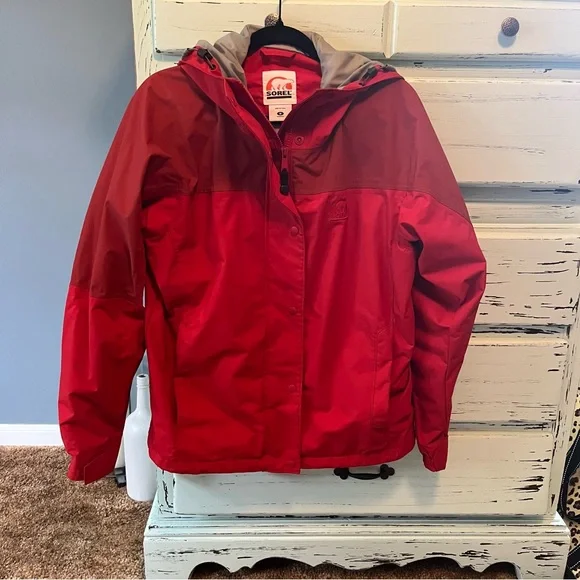 Sorel Two-Tone Waterproof Red Jacket. Women’s size medium. - Picture 1 of 6